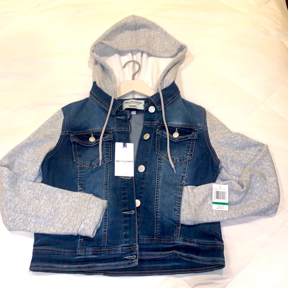 Brand new slightly cropped girls jean jacket